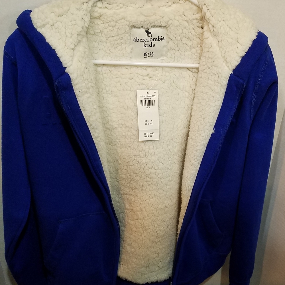 NWT Abercrombie & Fitch Sherpa Zippered Hoodie
